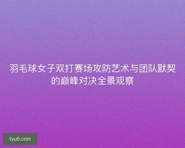 羽毛球女子双打赛场攻防艺术与团队默契的巅峰对决全景观察