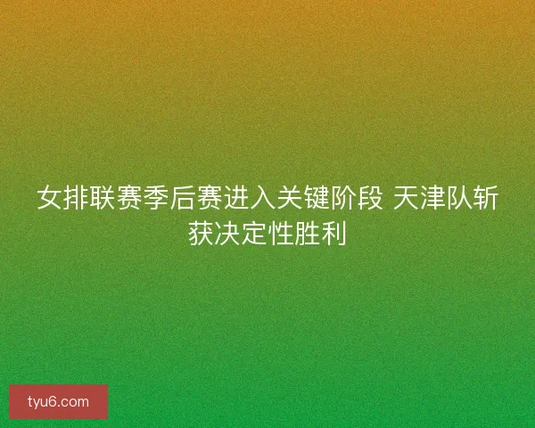 女排联赛季后赛进入关键阶段 天津队斩获决定性胜利