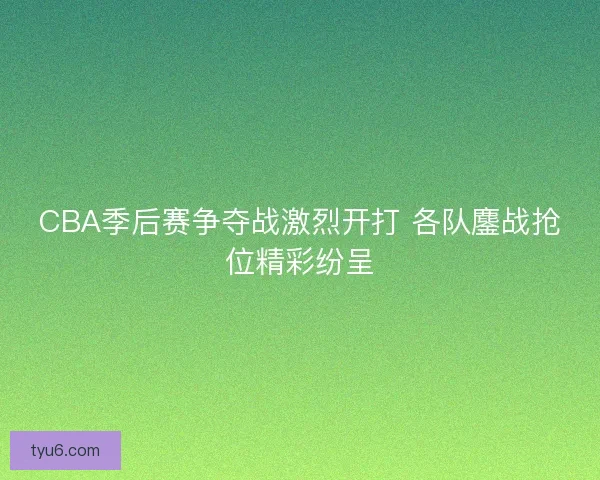 CBA季后赛争夺战激烈开打 各队鏖战抢位精彩纷呈