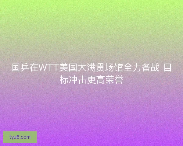 国乒在WTT美国大满贯场馆全力备战 目标冲击更高荣誉
